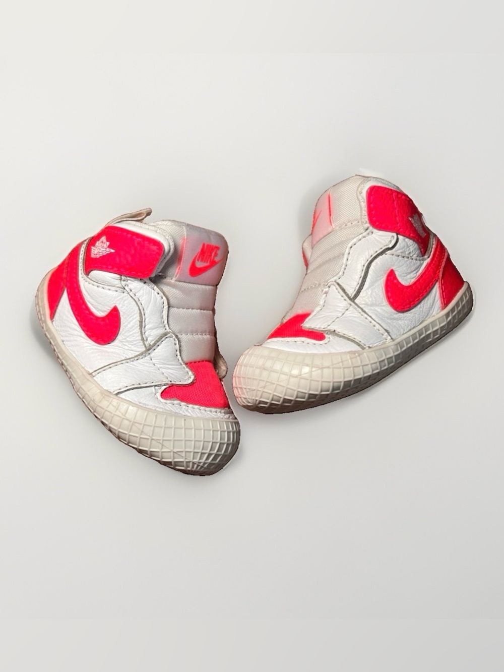 Nike Air Jordan 1 Baby Crib Shoes White Racer Pink Size 2C EUR 17